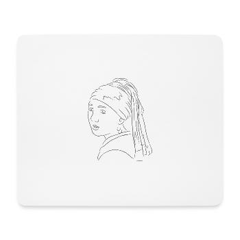 Jeune fille à la perle - Tapis de souris (format paysage) - blanc - Devant