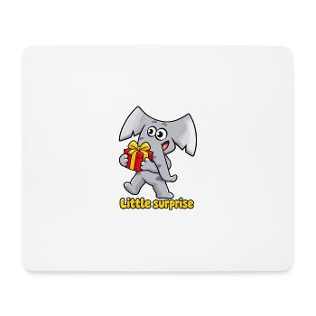 Kleine Überraschung Charlie, der Elefant - Mousepad (Querformat) - Weiß - Vorne
