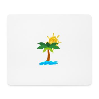 Palmiers sur la plage - Tapis de souris (format paysage) - blanc - Devant