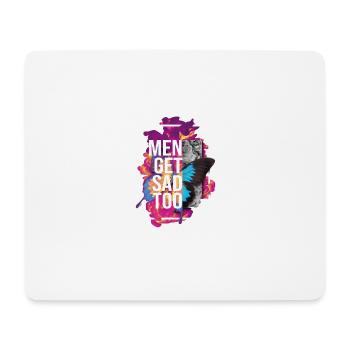 Men get sad too - Mousepad (Querformat) - Weiß - Vorne