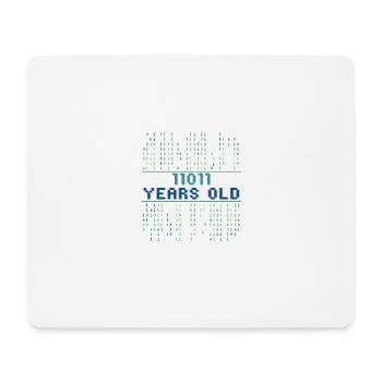 27. Geburtstag 27 Jahre alt Binärcode Coder - Mousepad (Querformat) - Weiß - Vorne