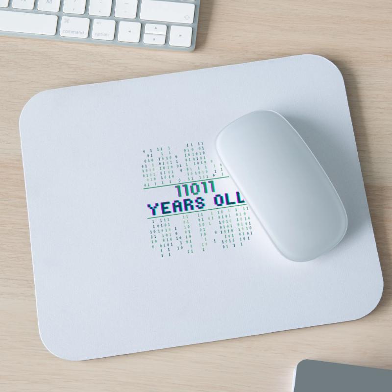 27. Geburtstag 27 Jahre alt Binärcode Coder Mousepad (Querformat)
