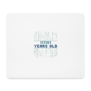 61. Geburtstag 61 Jahre alt Binärcode Coder - Mousepad (Querformat) - Weiß - Vorne