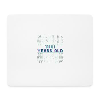 29th Birthday 29 years old Binary Code Coder - Mouse Pad (horizontal) - white - Front