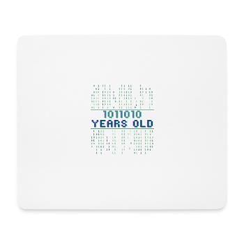 90th Birthday 90 Years Old Binary Code Coder - Mouse Pad (horizontal) - white - Front