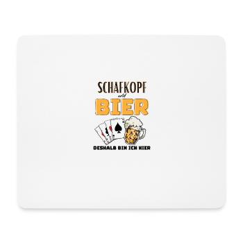Schafkopf und Bier - Mousepad (Querformat) - Weiß - Vorne