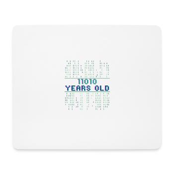 26. Geburtstag 26 Jahre alt Binärcode Informatik - Mousepad (Querformat) - Weiß - Vorne