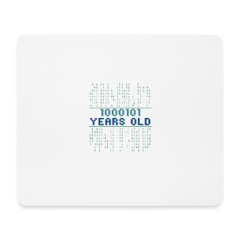 69e anniversaire 69 ans Code binaire Informatique - Tapis de souris (format paysage) - blanc - Devant