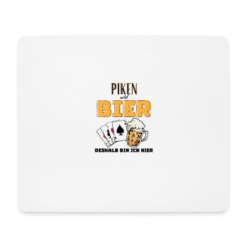 Piken und Bier - Mousepad (Querformat) - Weiß - Vorne
