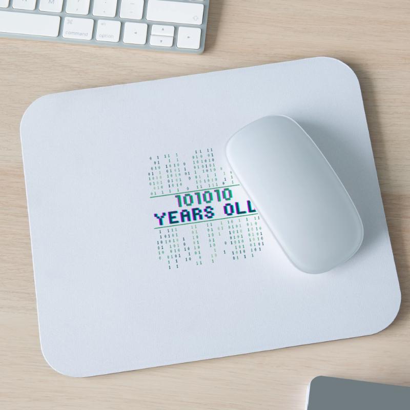 42nd Birthday 42 Years Old Binary Code Computer Science Mouse Pad (horizontal)