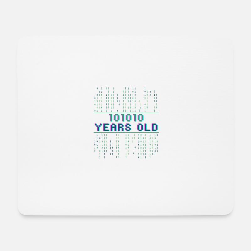42e anniversaire 42 ans Code binaire Informatique - Tapis de souris (format paysage) - blanc