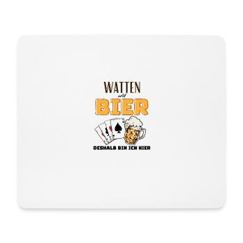 Watten und Bier - Mousepad (Querformat) - Weiß - Vorne