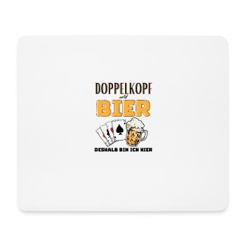 Doppelkopf und Bier - Mousepad (Querformat) - Weiß - Vorne