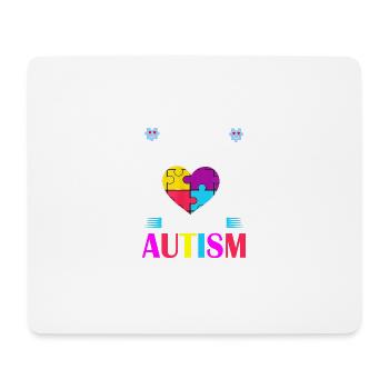 I Love Someone with Autism Awareness - Mouse Pad (horizontal) - white - Front