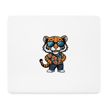 Tiger Comic Cool Summer - Mouse Pad (horizontal) - white - Front