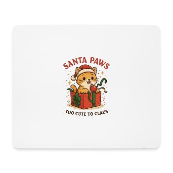 Santa Paws – Festliche Katzenfreude - Mousepad (Querformat) - Weiß - Vorne
