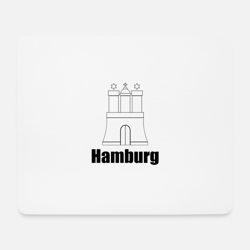 Hamburg - Mousepad (Querformat) - Weiß