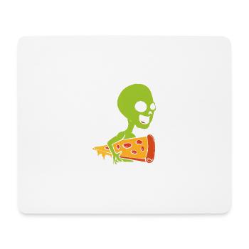 Alien und Pizza. Pizza -Liebhaber Gift - Mousepad (Querformat) - Weiß - Vorne