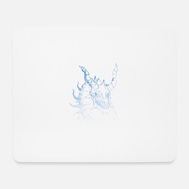 Epischer Blauer Drache - Motiv - Mousepad (Querformat) - Weiß
