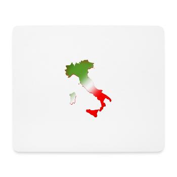 Landkarte von Italien mit dreifarbiger Flagge - Mousepad (Querformat) - Weiß - Vorne