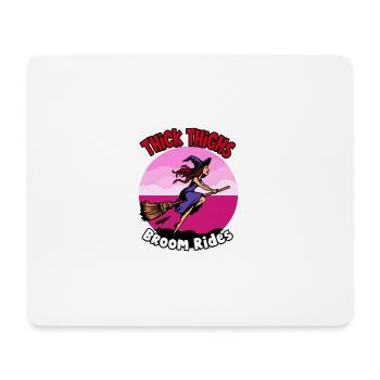 Dicke Oberschenkel Besenreiten Halloween-Spaß - Mousepad (Querformat) - Weiß - Vorne