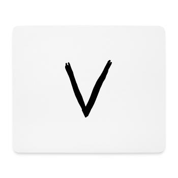 Buchstaben V - Mousepad (Querformat) - Weiß - Vorne