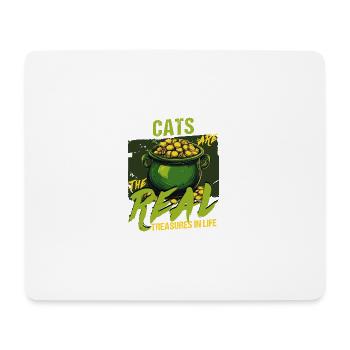 Les chats de la Saint-Patrick sont les vrais trésors - Tapis de souris (format paysage) - blanc - Devant