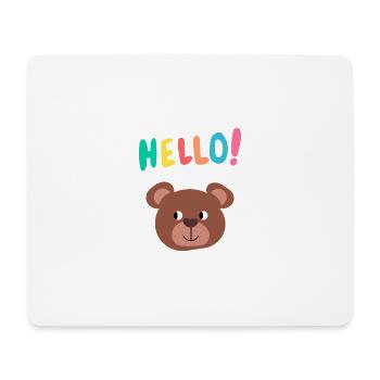 Hello Bear - Children's Fashion - Gift Idea - Baby Bodysuit - Mouse Pad (horizontal) - white - Front