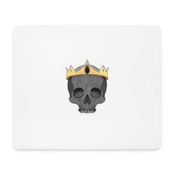 Kronen-Schädel: Königs Gothic-Desig - Mousepad (Querformat) - Weiß - Vorne