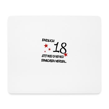 Endlich 18 - Mousepad (Querformat) - Weiß - Vorne