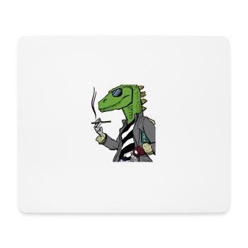 Rauchender Dino - Mousepad (Querformat) - Weiß - Vorne