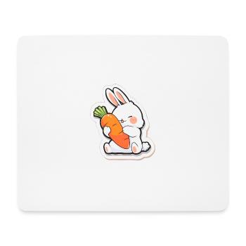 Verspieltes Hasen-Graffiti - Mousepad (Querformat) - Weiß - Vorne
