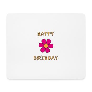 HAPPY BIRTHDAY. JOYEUX ANNIVERSAIRE. ANNIVERSAIRE. - Tapis de souris (format paysage) - blanc - Devant
