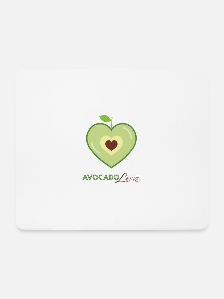 Avocado Herz Liebe - Mousepad (Querformat) - Weiß