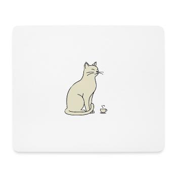 Minimalistische Silhouette Cream Cat - Mousepad (Querformat) - Weiß - Vorne