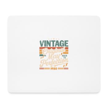 Vintage May 1980 – Perfection for 46 years - Mouse Pad (horizontal) - white - Front