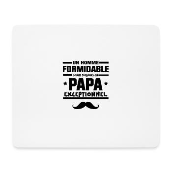 t-shirt PAPA EXCEPTIONNEL MOUSTACHE - Tapis de souris (format paysage) - blanc - Devant