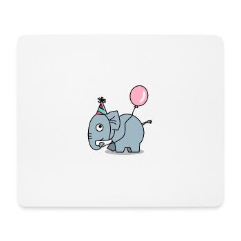 Elefant Geburtstagsparty Partyhut - Mousepad (Querformat) - Weiß - Vorne