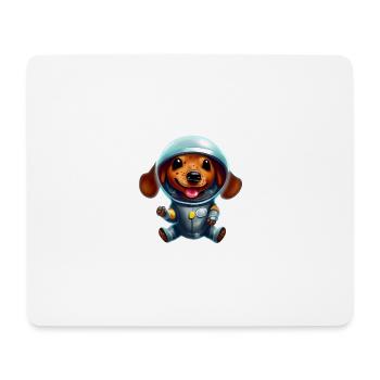 Astronaut Dackel - Mousepad (Querformat) - Weiß - Vorne