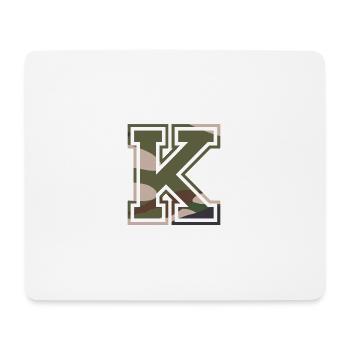 K, Monogram, Camouflage Green-Brown - Mouse Pad (horizontal) - white - Front