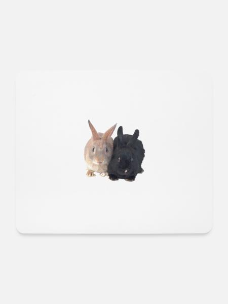 Schwarz Braun Kaninchen - Mousepad (Querformat) - Weiß
