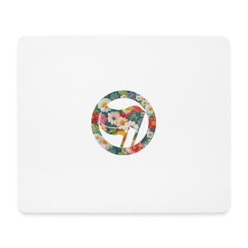 Antifa und Blumen - Mousepad (Querformat) - Weiß - Vorne