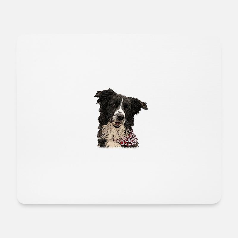 Border Collie Bandana - Mouse Pad (horizontal) - white
