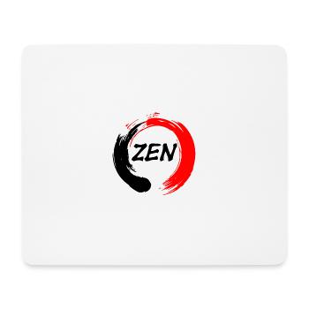 Zen geschrieben in enso zen Kreis rot und schwarz - Mousepad (Querformat) - Weiß - Vorne