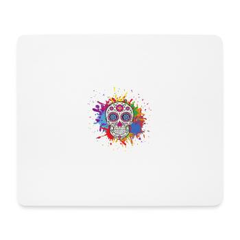 Crâne mexicain - Tapis de souris (format paysage) - blanc - Devant