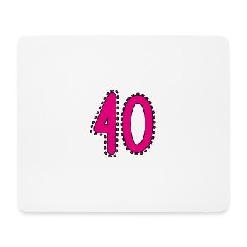 40. 40 JAHRE. 40. JAHRESTAG. 40-JÄHRIGES JUBILÄUM. - Mousepad (Querformat) - Weiß - Vorne