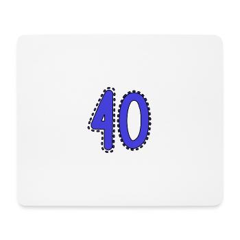 40. 40 JAHRE. 40. JAHRESTAG. 40-JÄHRIGES JUBILÄUM. - Mousepad (Querformat) - Weiß - Vorne