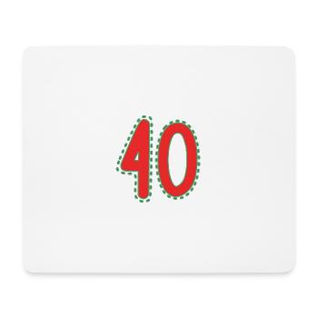 40. 40 ANS. 40e ANNIVERSAIRE. ANNIVERSAIRE 40 ANS. - Tapis de souris (format paysage) - blanc - Devant