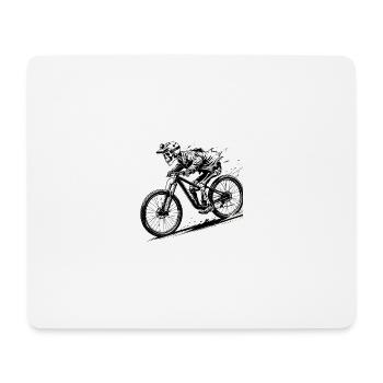 Mountainbike Fahrrad Biken Downhill Sport Abfahrt - Mousepad (Querformat) - Weiß - Vorne