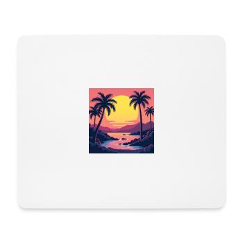 Lebendiger Retro-Sonnenuntergang im Stil der 80er Jahre - Mousepad (Querformat) - Weiß - Vorne